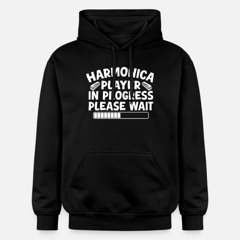 Harmonica Musican In Progress Harmonica - Gildan Unisex Softstyle® Midweight Hoodie - black