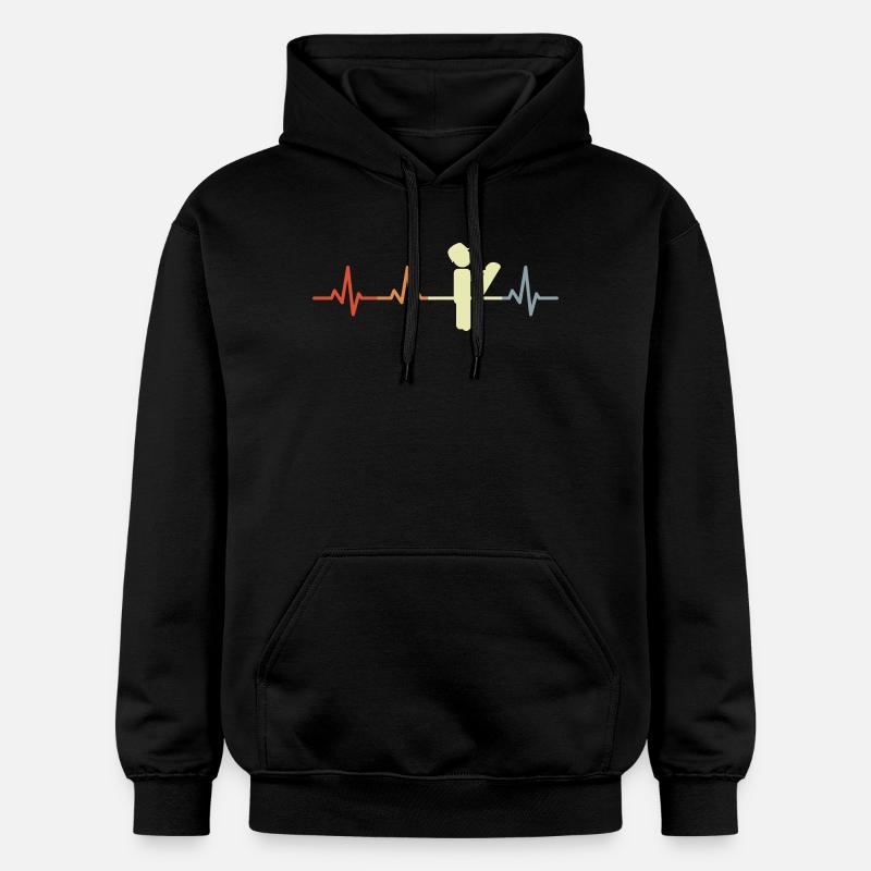Architecte rétro Heartbeat - Sweat à capuche Softstyle® Gildan Unisexe - noir