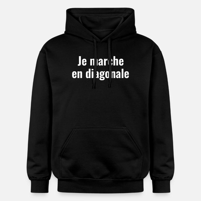 Je marche en diagonale - Sweat à capuche Softstyle® Gildan Unisexe - noir