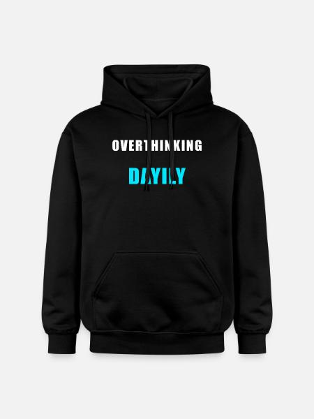 Overthinking Daily – Funny Humor Shirt - Gildan Unisex Softstyle® Midweight Hoodie - black