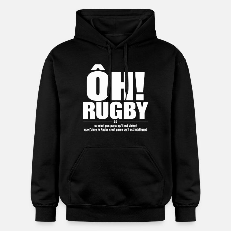 rugby intelligent - Sweat à capuche Softstyle® Gildan Unisexe - noir