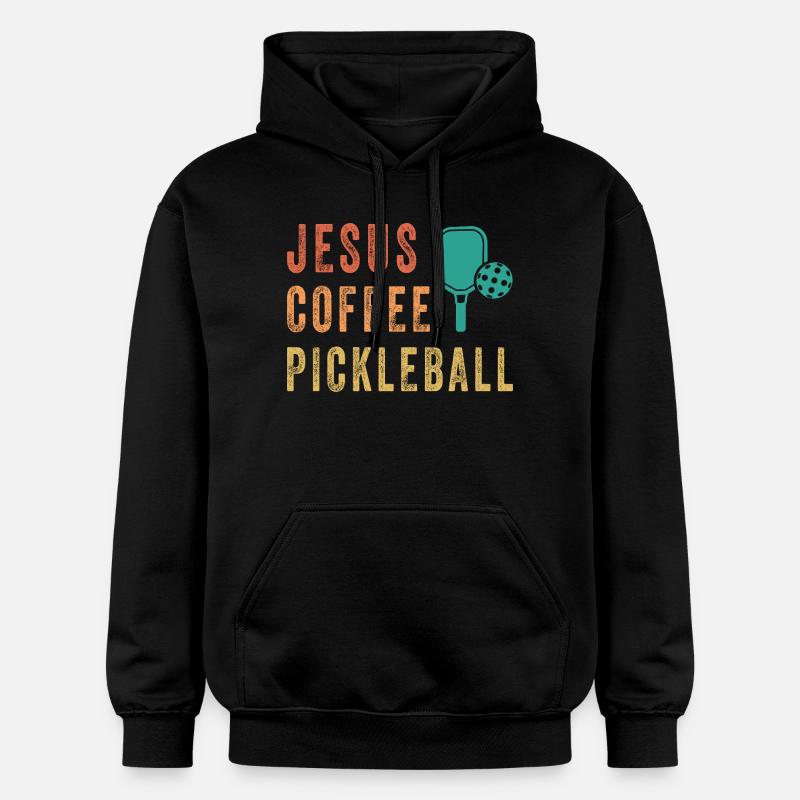 Jesus Coffee Pickleball - Sweat à capuche Softstyle® Gildan Unisexe - noir
