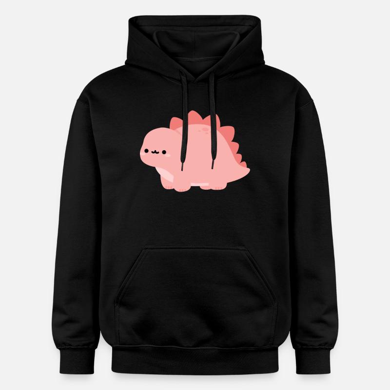 Mignon Dino Rose Stegosaurus - Sweat à capuche Softstyle® Gildan Unisexe - noir