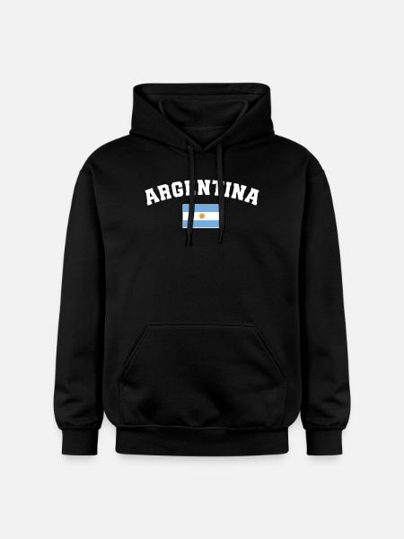 Flag of Argentina Argentina - Gildan Unisex Softstyle® Midweight Hoodie - black