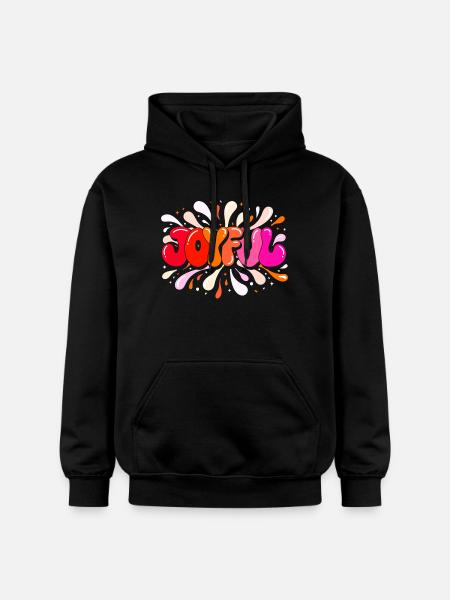 Fröhliche, bunte Glitzer-Blasenbuchstaben - Gildan Unisex Softstyle® Midweight Hoodie - Schwarz