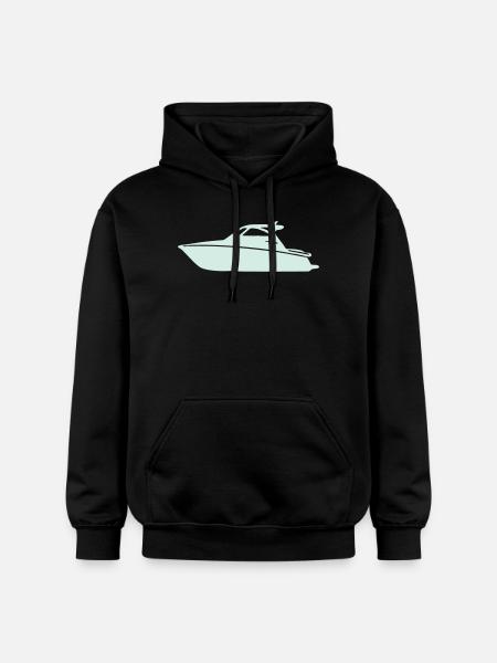 Yacht silhouette in pastel mint - Gildan Unisex Softstyle® Midweight Hoodie - black