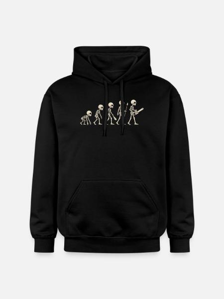 Skeleton Evolution - Funny Halloween Gift - Gildan Unisex Softstyle® Midweight Hoodie - black
