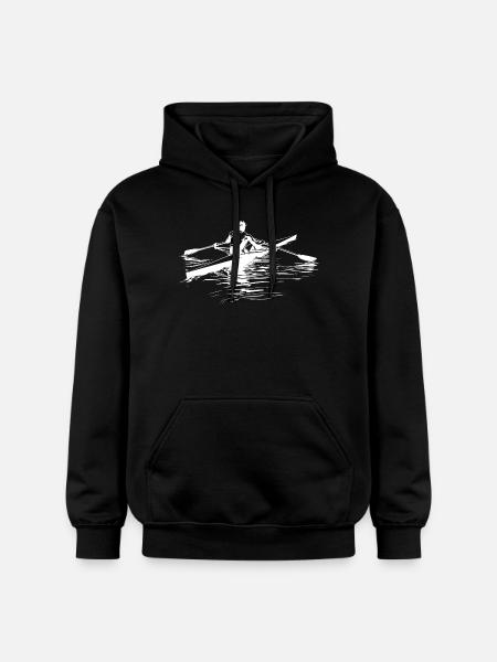 Rower Sketch - Gildan Unisex Softstyle® Midweight Hoodie - black