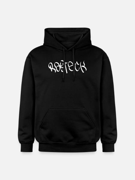 Rostock Graffiti Font on Black - Gildan Unisex Softstyle® Midweight Hoodie - black