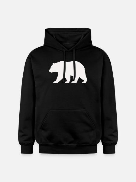 Bear Silhouette - Gildan Unisex Softstyle® Midweight Hoodie - black