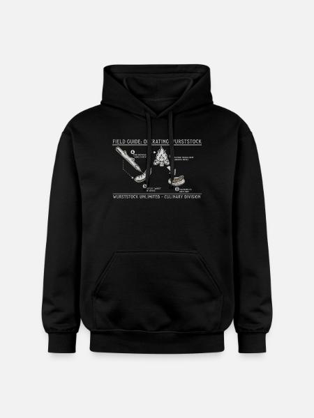 Sausage stick Field Guide Grill Art - Gildan Unisex Softstyle® Midweight Hoodie - black