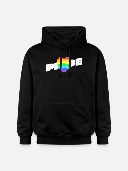 Pride Herz - Regenbogen Design - Gildan Unisex Softstyle® Midweight Hoodie - Schwarz