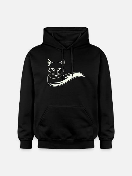 Fuchs Silhouette mit Schweif - Gildan Unisex Softstyle® Midweight Hoodie - Schwarz