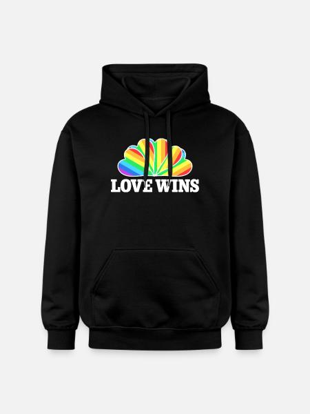 Love Wins - Rainbow Statement Design - Sweat à capuche Softstyle® Gildan Unisexe - noir
