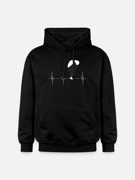 Heartbeat paraglider - Gildan Unisex Softstyle® Midweight Hoodie - black