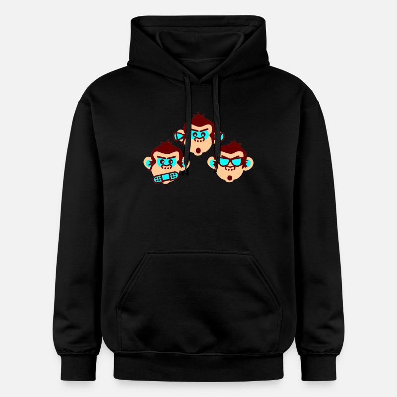 three wise monkeys - Sweat à capuche Softstyle® Gildan Unisexe - noir