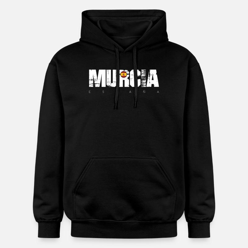 Murcie Espagne Texte en détresse - Sweat à capuche Softstyle® Gildan Unisexe - noir