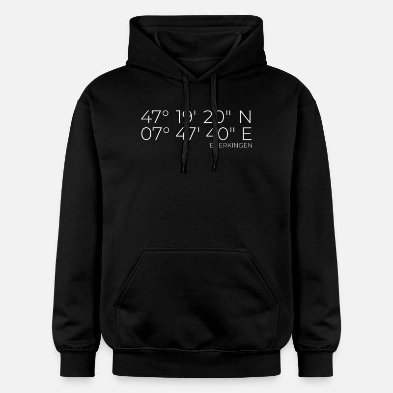 Coordonnées Egerkingen, Suisse - Sweat à capuche Softstyle® Gildan Unisexe - noir