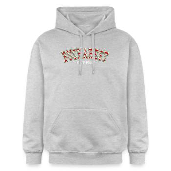 Bukarest, gegründet 1986 - Gildan Unisex Softstyle® Midweight Hoodie - Hellgrau meliert - Vorne - Liana (172cm) & Jaron (178cm)