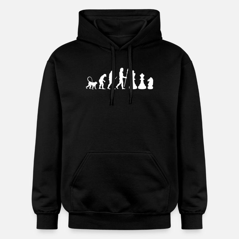 Évolution des échecs - Sweat à capuche Softstyle® Gildan Unisexe - noir