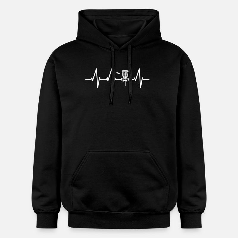 Dicgolf Disc Golf Heartbeat Frisbee Player - Sweat à capuche Softstyle® Gildan Unisexe - noir