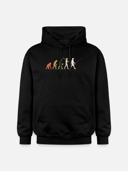 Fishing Evolution Funny Fisherman Gift - Gildan Unisex Softstyle® Midweight Hoodie - black