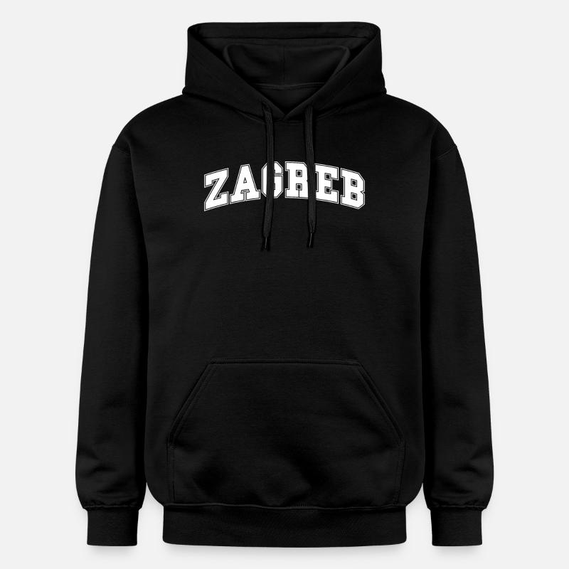 Lettrage rétro ZAGREB – Croatia Design - Sweat à capuche Softstyle® Gildan Unisexe - noir