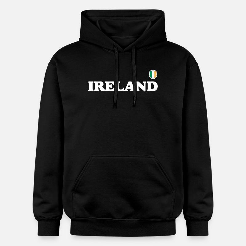 Mot-symbole irlandais en gras avec écusson - Sweat à capuche Softstyle® Gildan Unisexe - noir