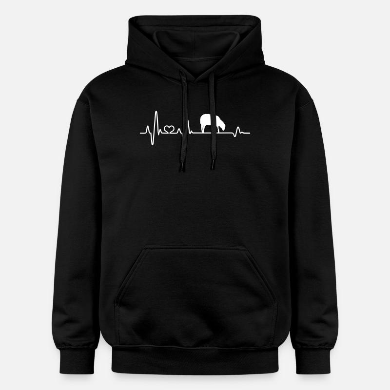 Schaf Herzschlag Lamm Schäfer Geschenk - Gildan Unisex Softstyle® Midweight Hoodie - Schwarz