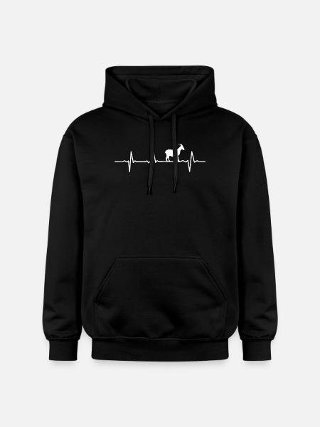 Pferd Herzschlag Silhouette - Gildan Unisex Softstyle® Midweight Hoodie - Schwarz