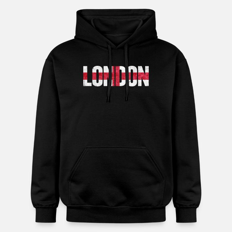 Londres, Angleterre - Sweat à capuche Softstyle® Gildan Unisexe - noir