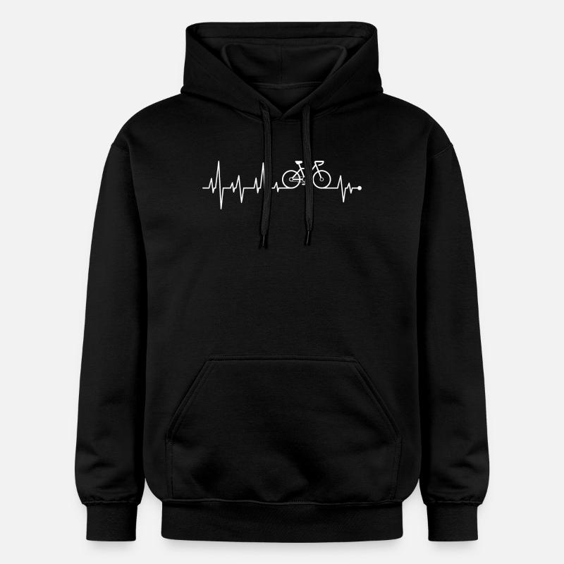 Cycle Heartbeat à l’ECG - Sweat à capuche Softstyle® Gildan Unisexe - noir