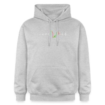 Heartbeat Chart Neon - Gildan Unisex Softstyle® Midweight Hoodie - light heather grey - Front - Liana (172cm) & Jaron (178cm)