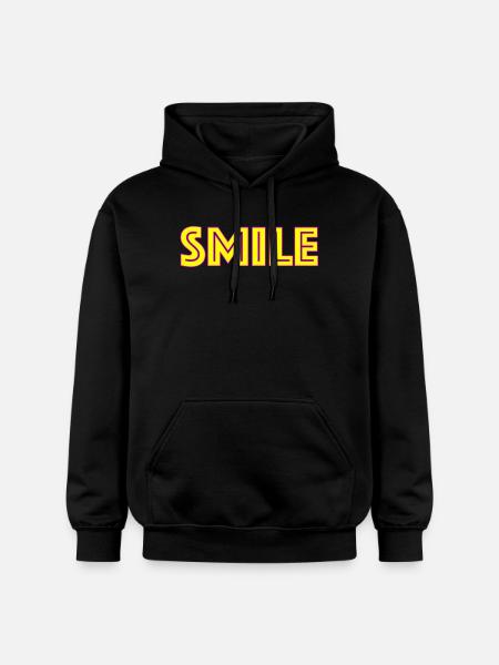 Lettrage Sourire Néon - Sweat à capuche Softstyle® Gildan Unisexe - noir