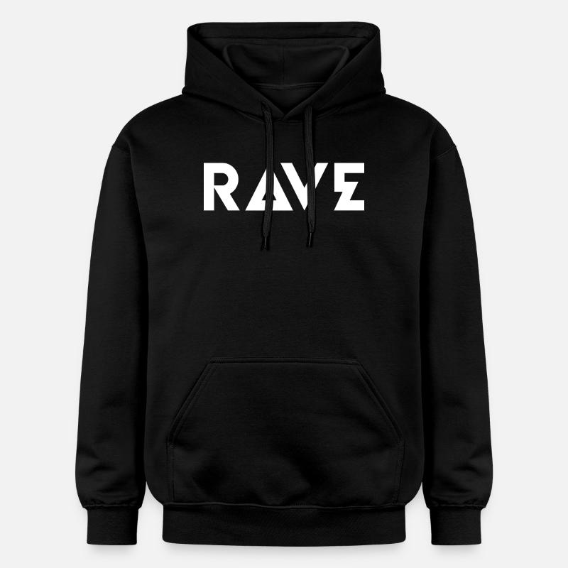 RAVE Geometric Bold Logo - Sweat à capuche Softstyle® Gildan Unisexe - noir