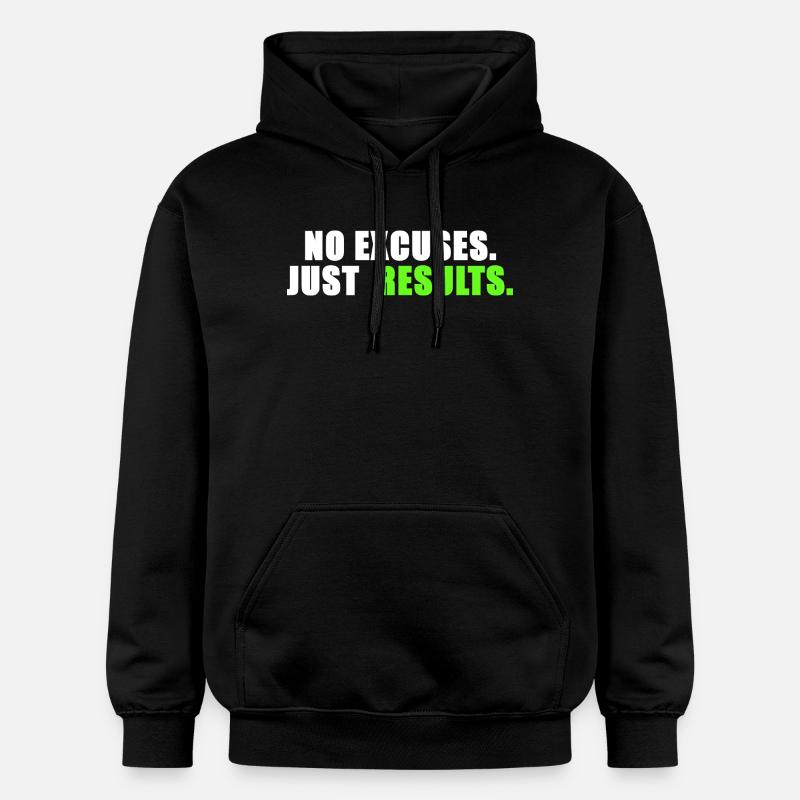 Aucune excuse. Juste des résultats. - Sweat à capuche Softstyle® Gildan Unisexe - noir