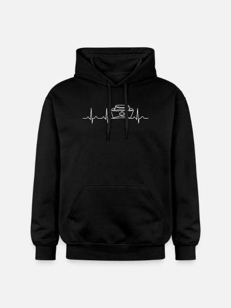 Nurse Cap Heartbeat Healthcare RN Nurse Gift - Gildan Unisex Softstyle® Midweight Hoodie - black