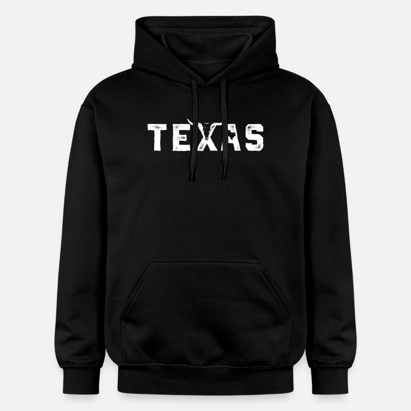 Mot-symbole Texas Bold en détresse - Sweat à capuche Softstyle® Gildan Unisexe - noir