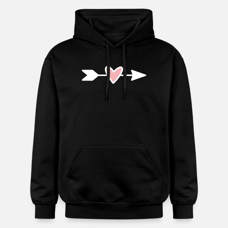 Heart Arrow Minimal Design - Sweat à capuche Softstyle® Gildan Unisexe - noir