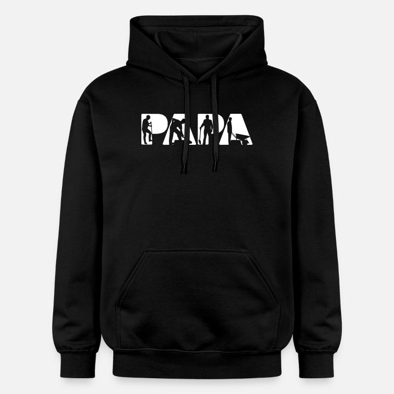 Silhouette du Papa Ouvrier Agricole Jardinier - Sweat à capuche Softstyle® Gildan Unisexe - noir