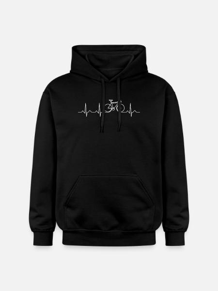 Cykel Heartbeat Cykelcykel Cykel Gave - Gildan Softstyle® Midweight unisex-hoodie - sort
