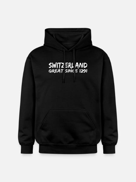 Switzerland - Great Since 1291 - Schweiz - Schwiiz - Gildan Unisex Softstyle® Midweight Hoodie - black