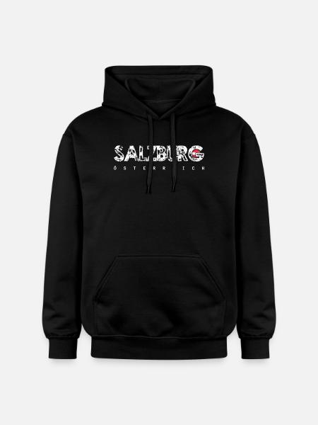 Salzburg Austria Distressed Text - Gildan Unisex Softstyle® Midweight Hoodie - black