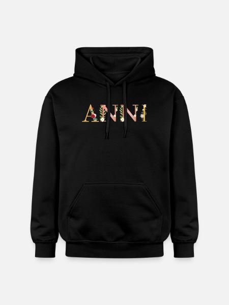 ANNI Name mit Blumen geschmückt - Gildan Unisex Softstyle® Midweight Hoodie - Schwarz
