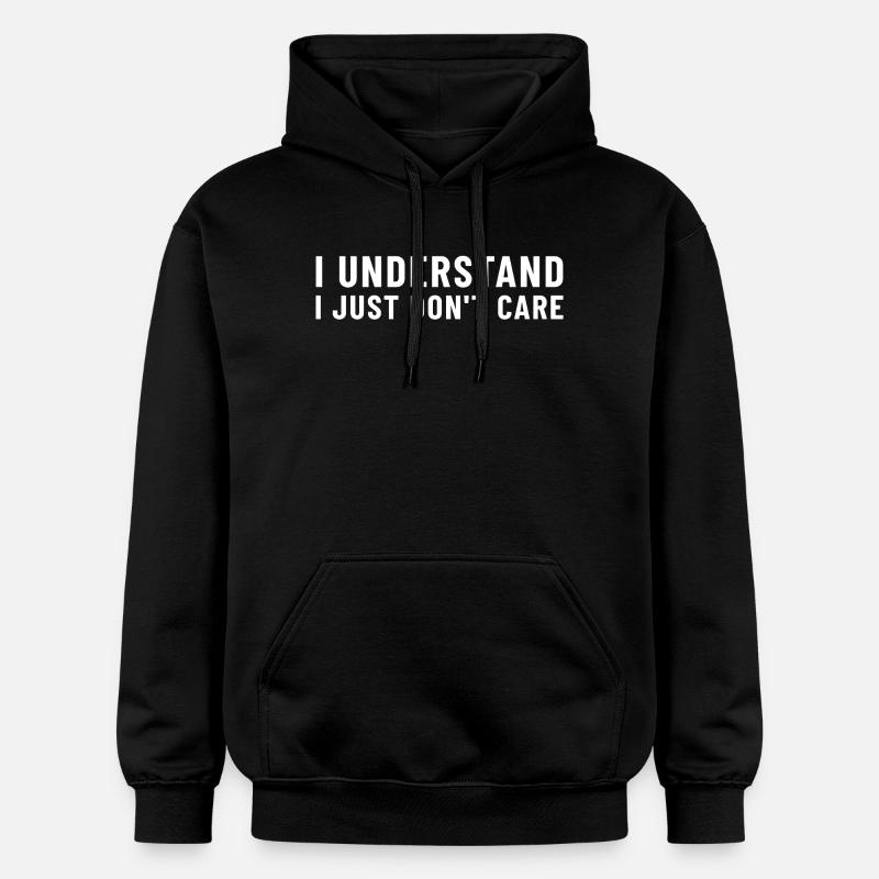 Je comprends, je m'en fiche. - Sweat à capuche Softstyle® Gildan Unisexe - noir