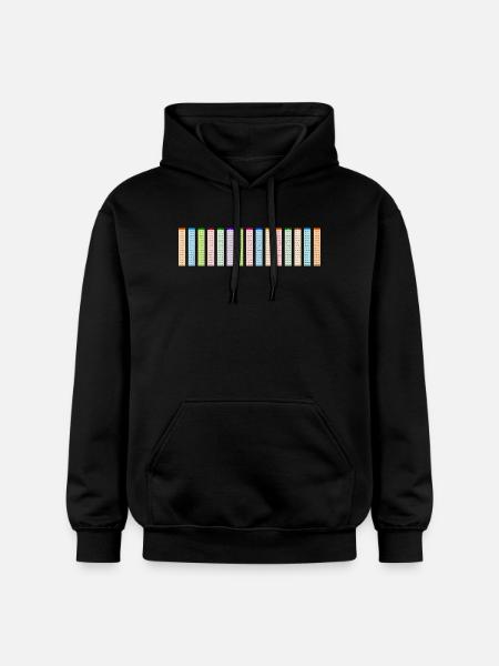 Nummerierte bunte Multiplikationstabelle 15x15 - Gildan Unisex Softstyle® Midweight Hoodie - Schwarz