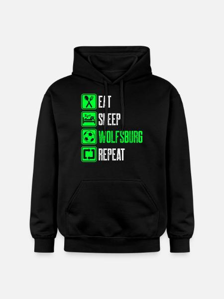 Repeat Wolfsburg - Gildan Unisex Softstyle® Midweight Hoodie - black
