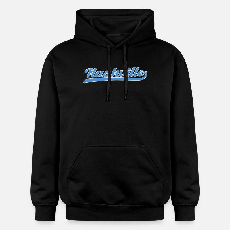 Nashville Script with Swing Line - Gildan Unisex Softstyle® Midweight Hoodie - black