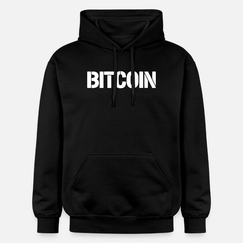 Pochoir de lettrage Bitcoin Clean - Sweat à capuche Softstyle® Gildan Unisexe - noir
