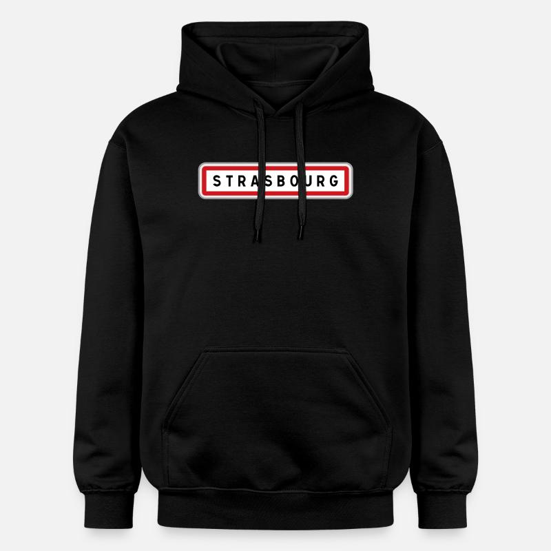 Panneau de Strasbourg, Bas-Rhin - Sweat à capuche Softstyle® Gildan Unisexe - noir